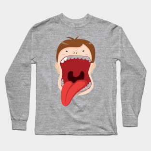 Mouth, Face And Tongue Combined Long Sleeve T-Shirt